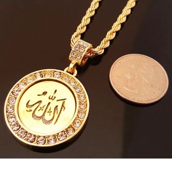 Other - Hip hop chain ALLAH circle gold iced out pendant